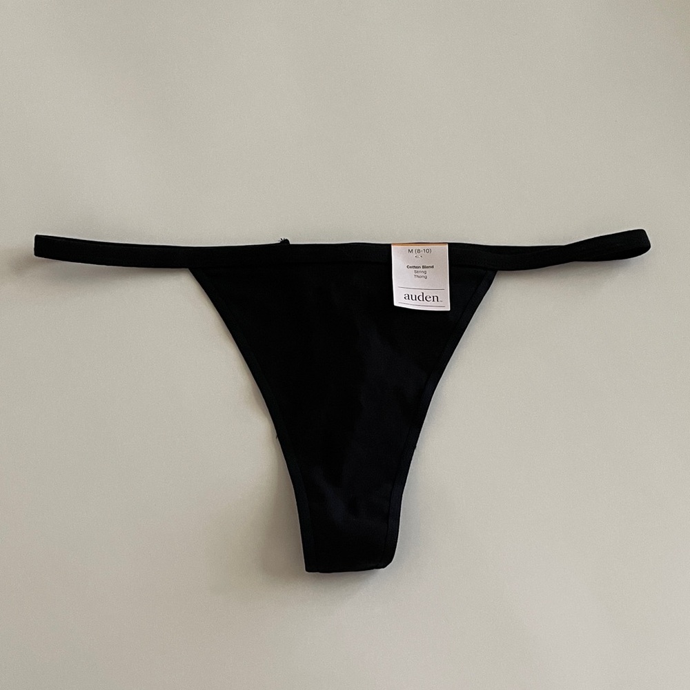 Auden String Thong Cotton Blend Black